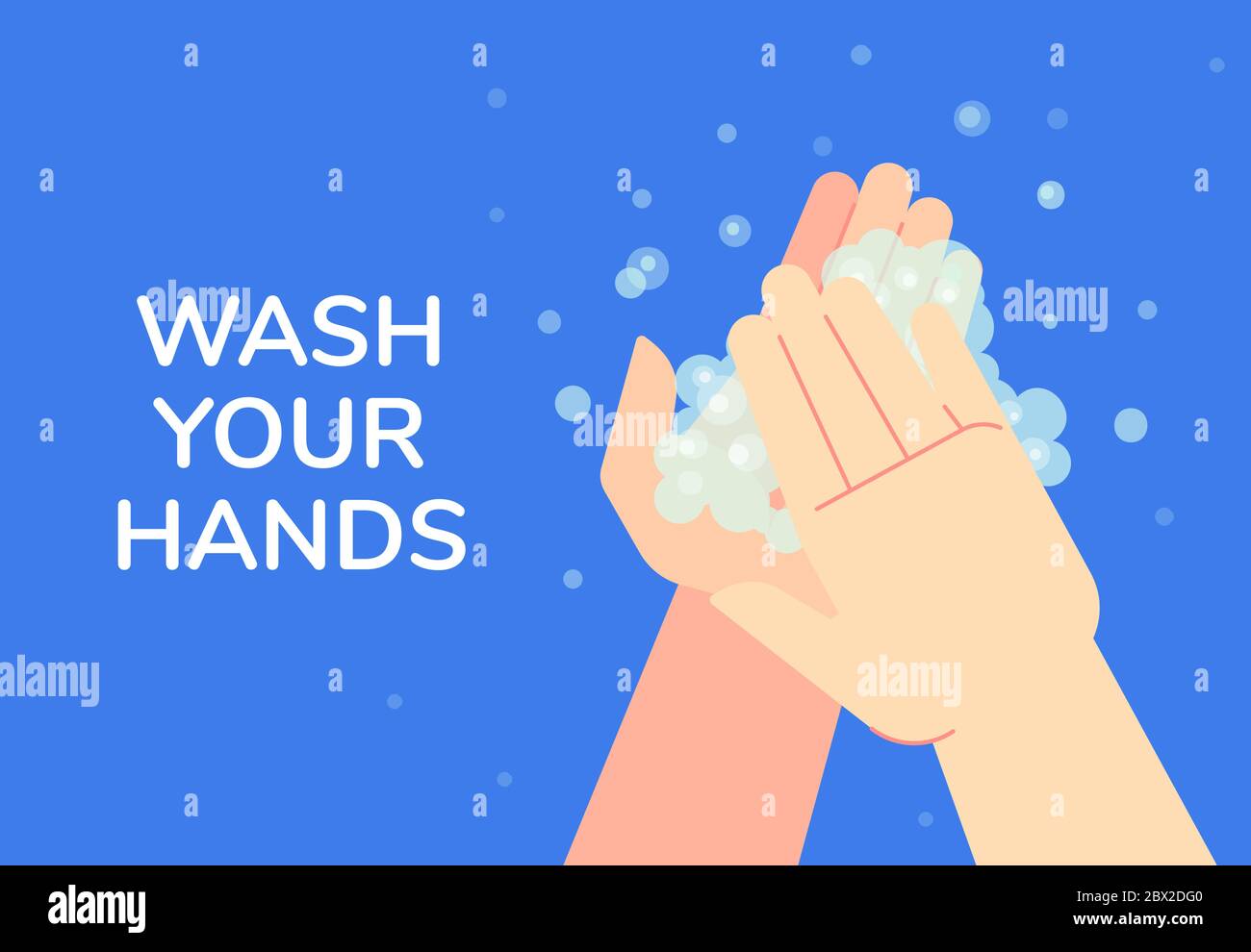 Waschen Sie Ihre Hände Beratung, Info Banner Design Stock Vektor
