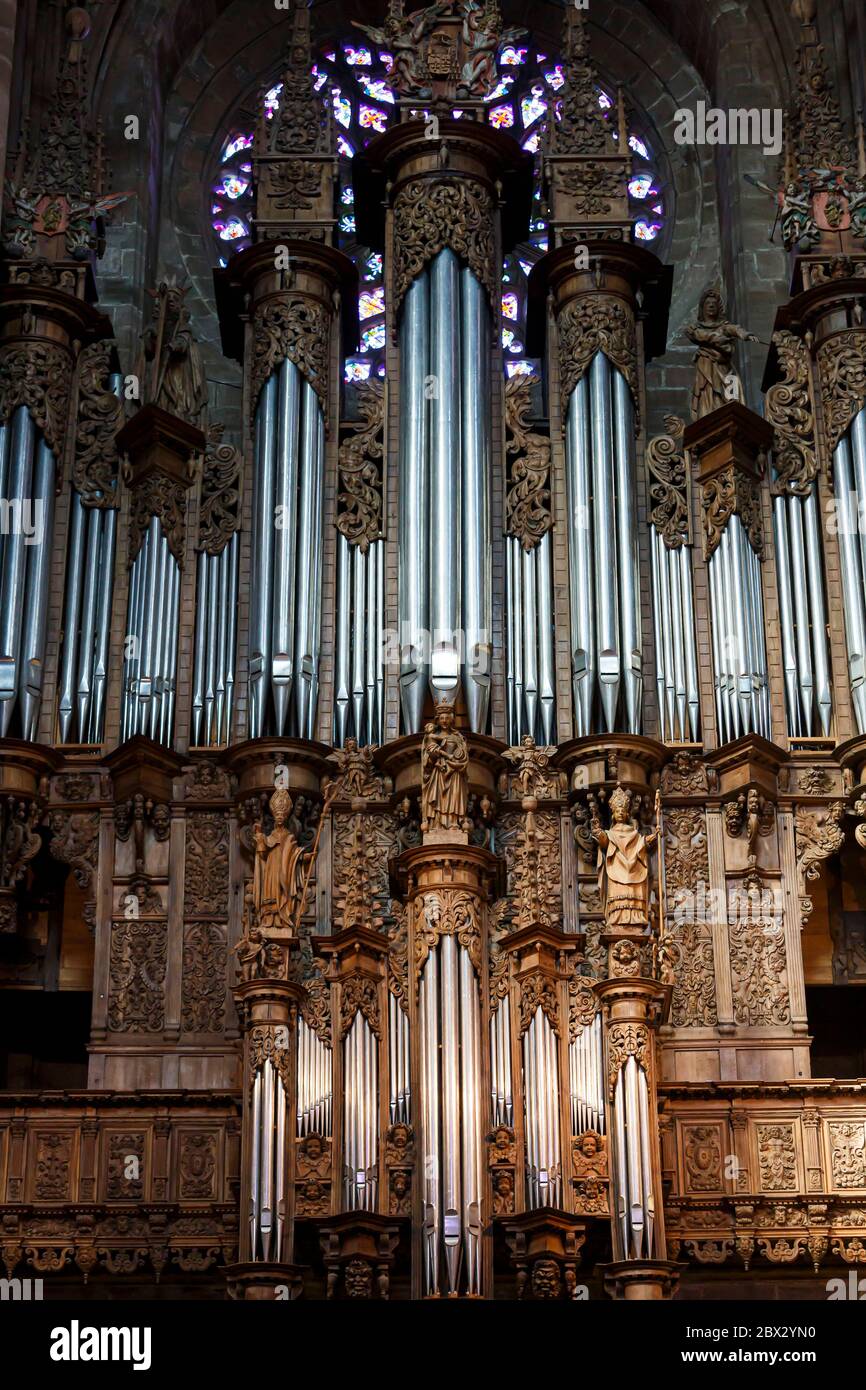 Frankreich, Aveyron, Notre Dame Kathedrale Orgel Stockfoto