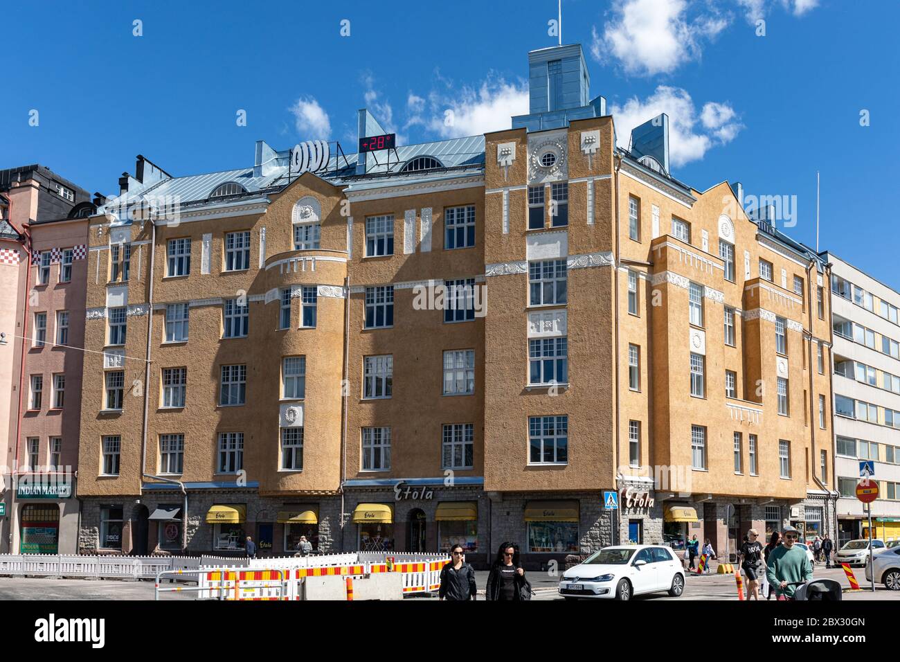 Sörnäisten Rantakatu 1, eines der Gebäude V.I. Lenin lebte im Exil 1917. Hakaniemi, Helsinki, Finnland. Stockfoto