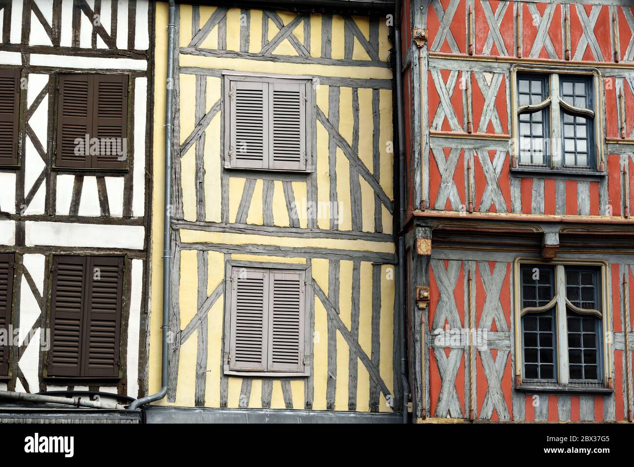 Frankreich, Yonne (89), Auxerre, rue de l Horloge, maison à Pans de bois Stockfoto