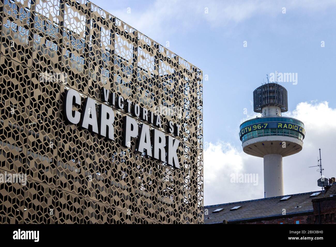 Victoria Street Parkhaus und Radio City Tower, Liverpool Stockfoto