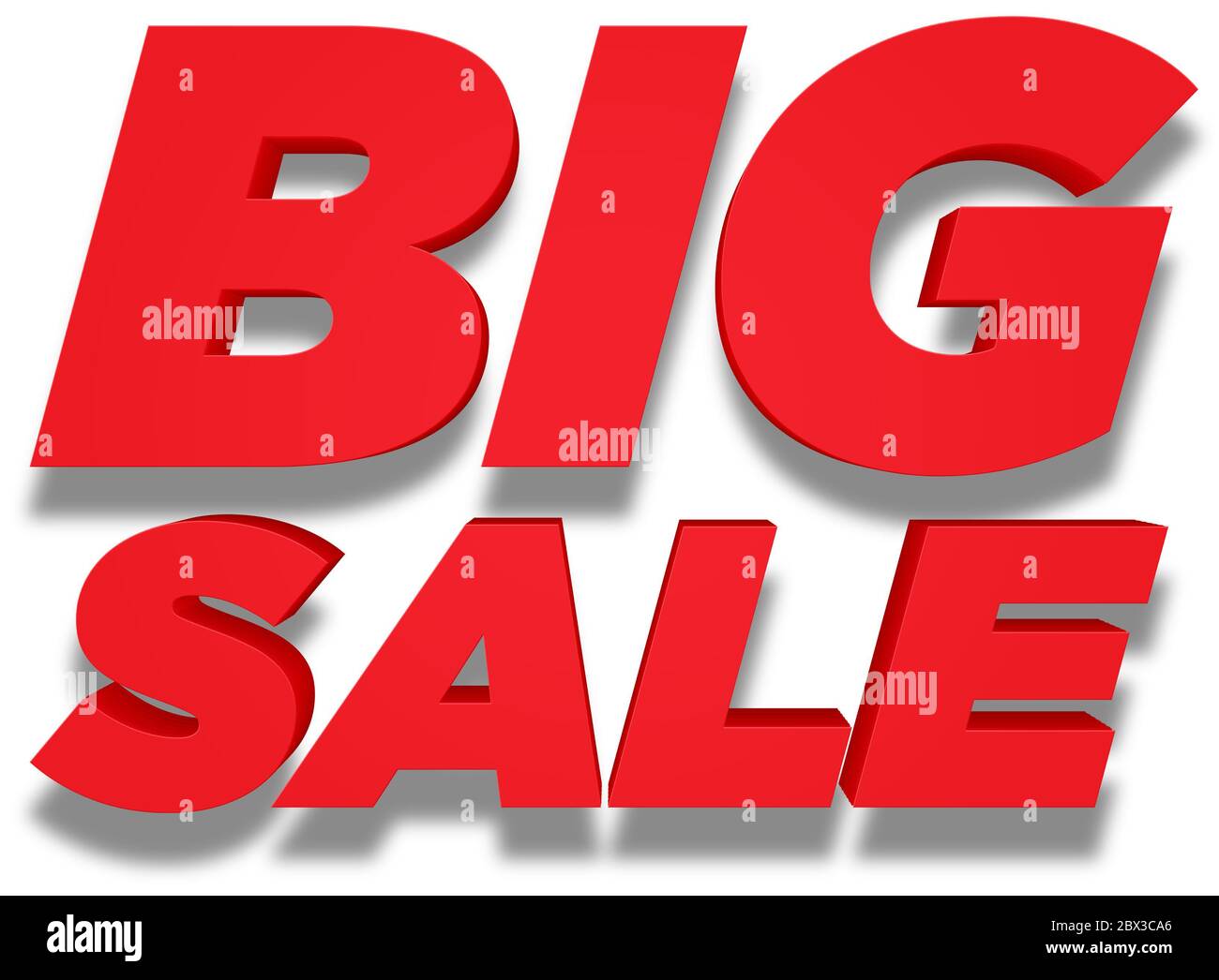 3D großer Verkauf Typografie Werbung Überschrift in rot Stockfoto