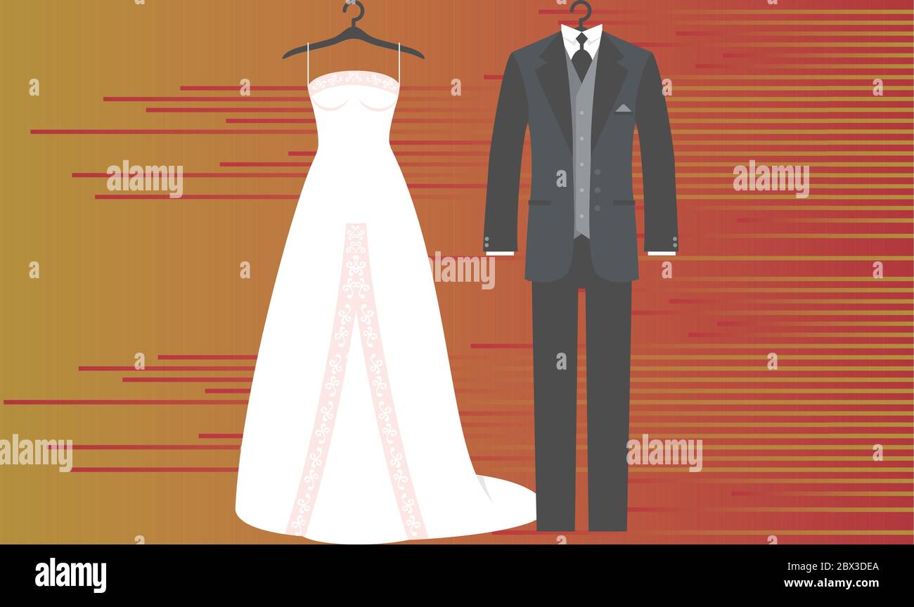 Mock up Illustration von Paar Mode Kleid auf abstraktem Hintergrund Stock Vektor