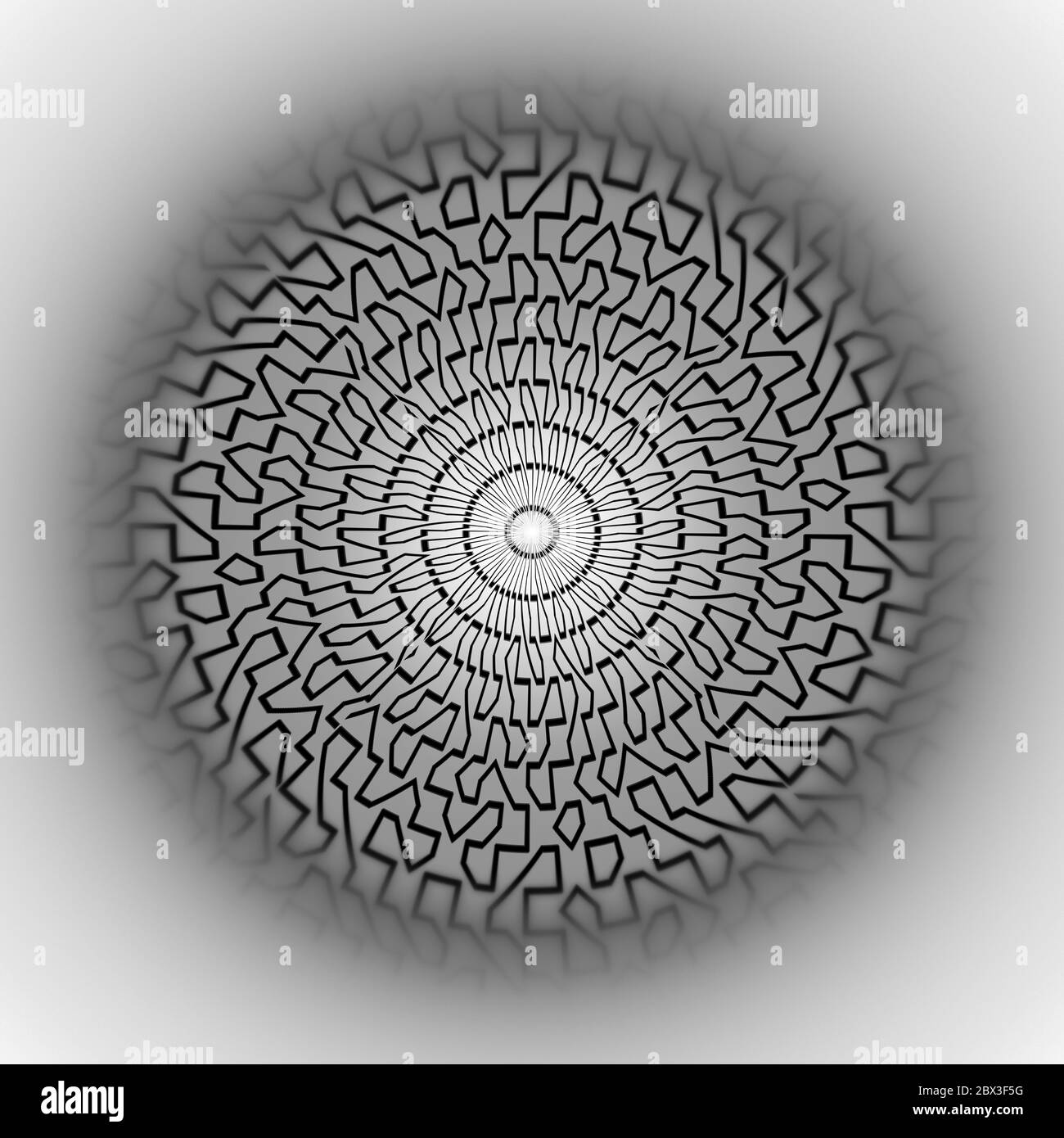 Monochrome abstrakte Fraktal Illustration für kreatives design Stockfoto