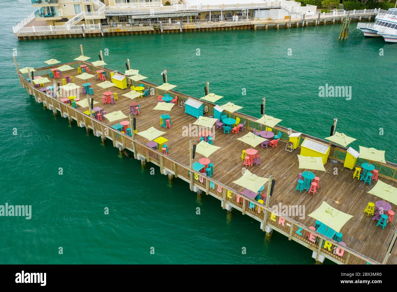 Luftaufnahme Sunset Pier Zero Duval Street Key West Florida USA Stockfoto