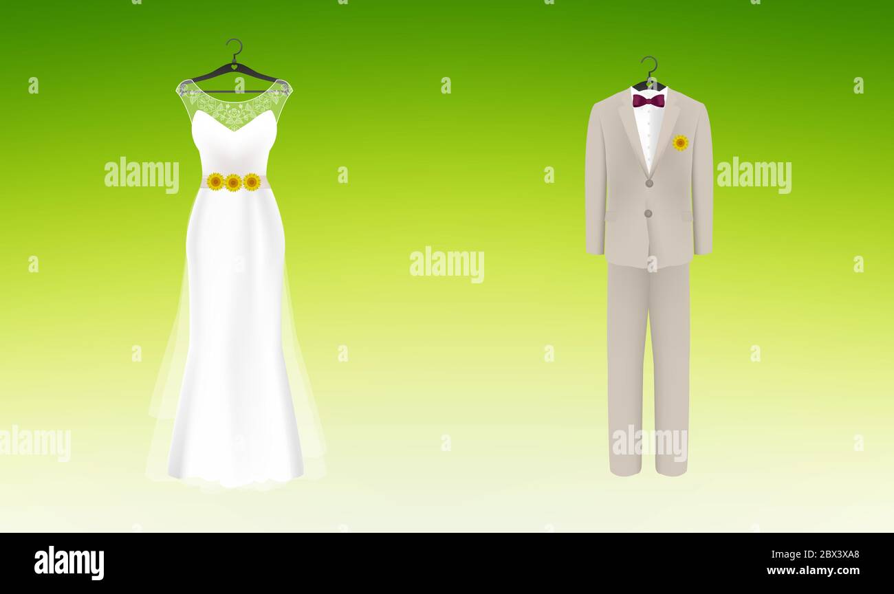 Mock up Illustration von Hochzeitskleid auf abstraktem Hintergrund Stock Vektor