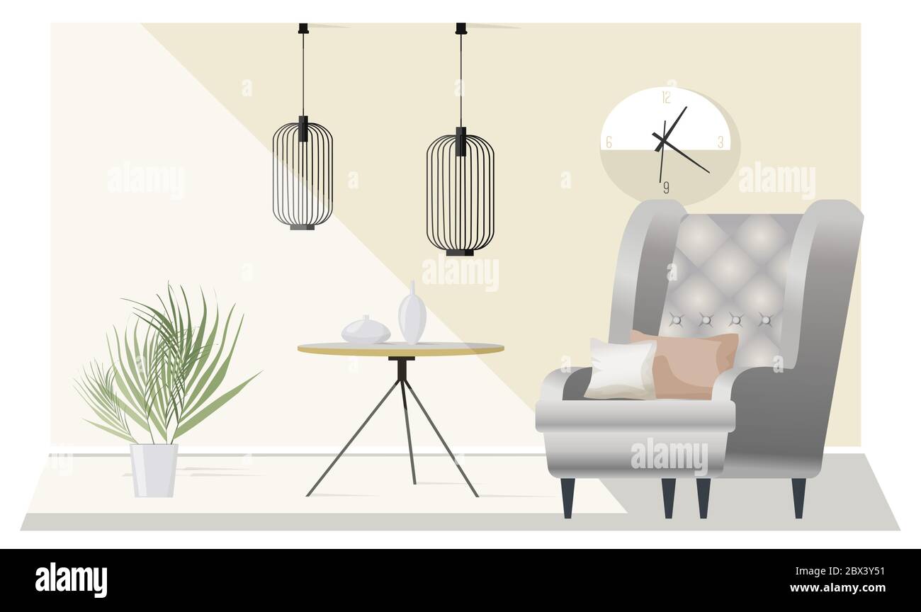 Mock-up-Illustration von großen Stuhl in einem Raum Stock Vektor