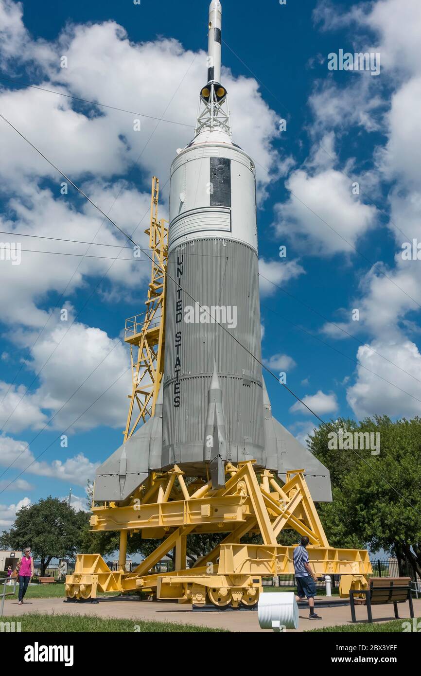 Mercury - Redstone Rocket im NASA Space Center, Houston, Texas, USA Stockfoto