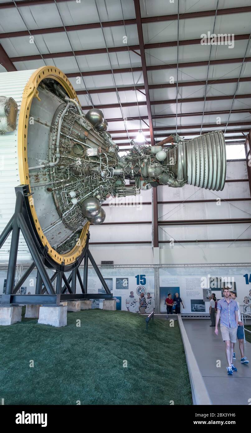 Raketenmotoren NASA Space Center, Houston, Texas, USA Stockfoto