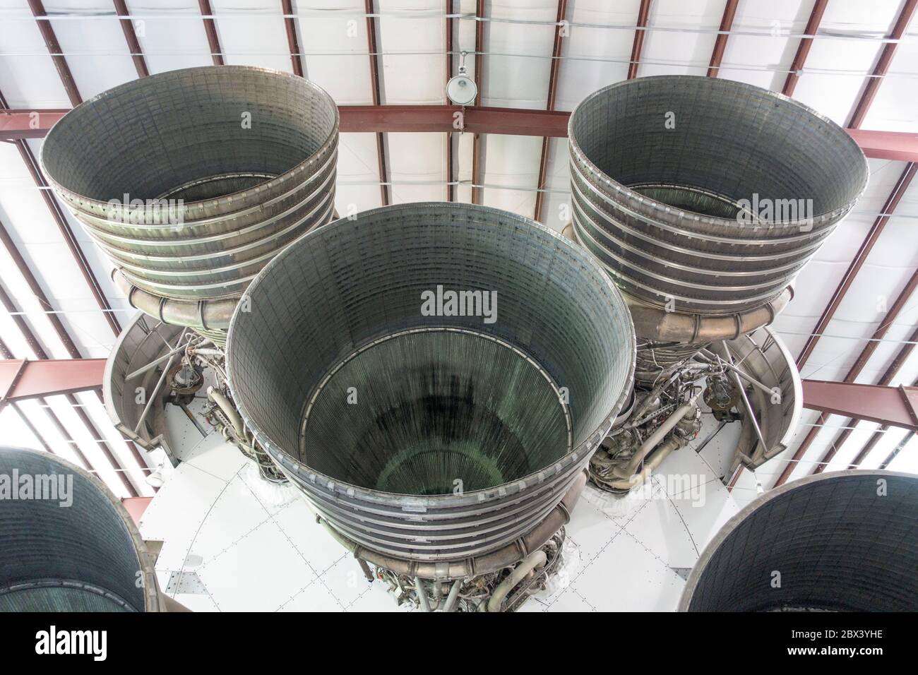 Raketenmotoren NASA Space Center, Houston, Texas, USA Stockfoto