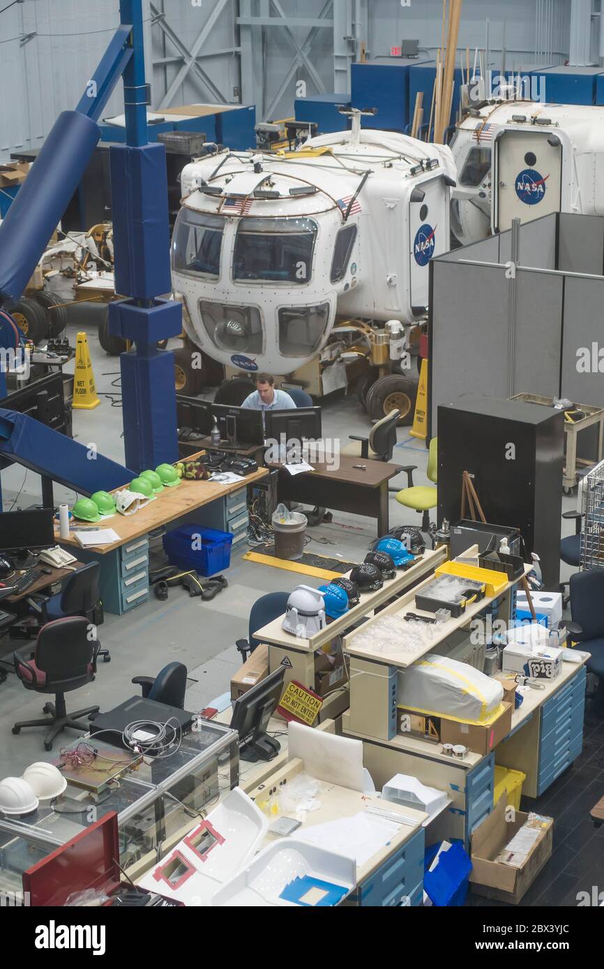 Wissenschaftler bei der Arbeit im NASA Space Center, Houston, Texas, USA Stockfoto