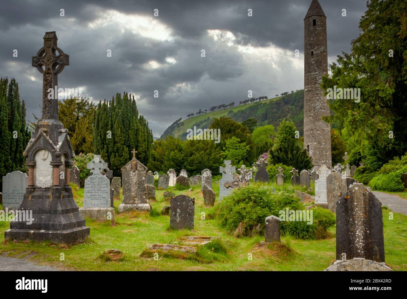 Glendalough Cathedral, Irland Stockfoto