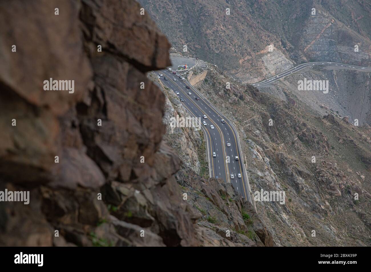 Felsen auf Bergen in Al Taif, Saudi Arabien Stockfoto