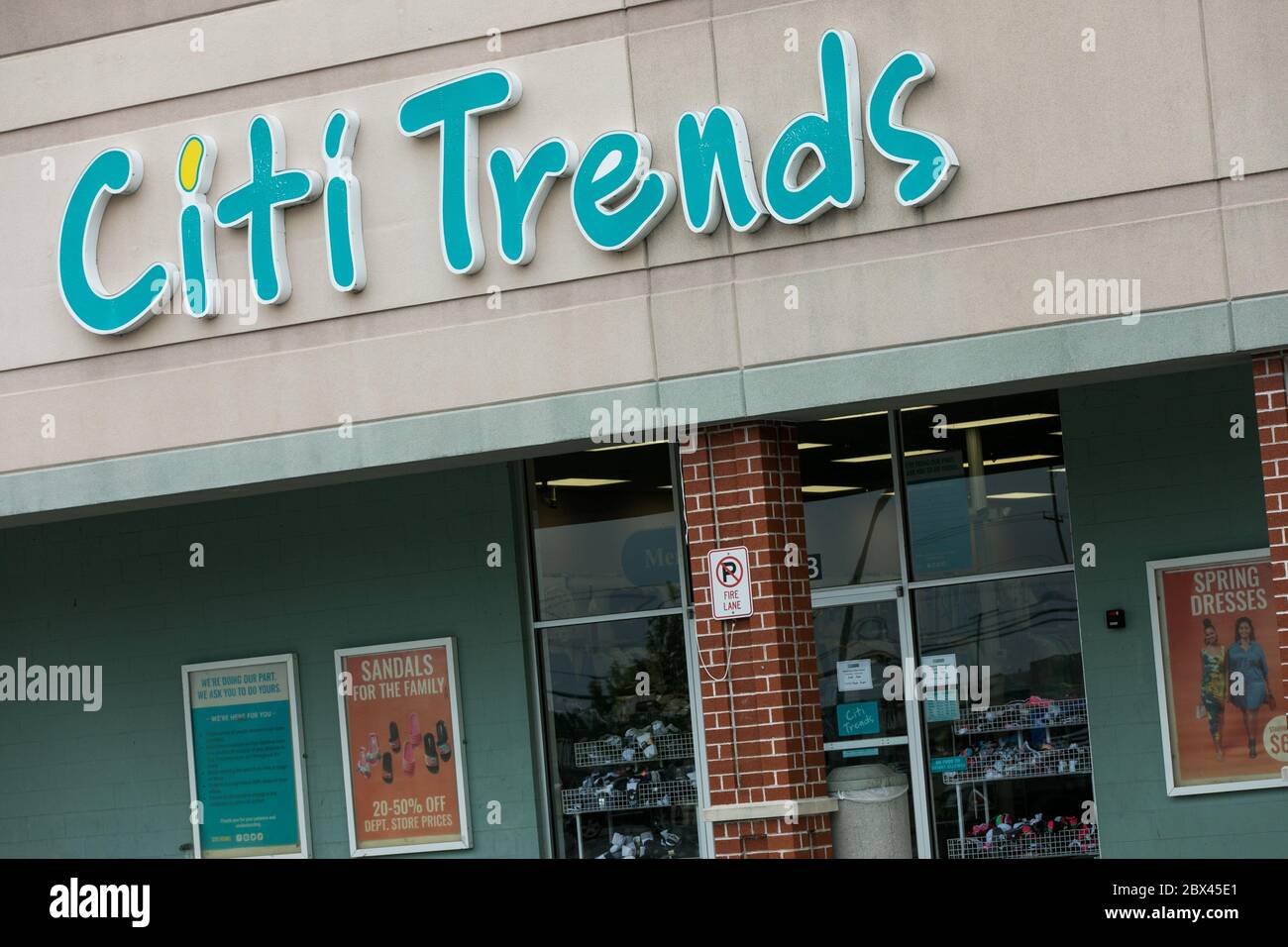 Ein Logo-Schild vor einem Citi Trends-Einzelhandelsgeschäft in Salisbury, Maryland, am 25. Mai 2020. Stockfoto