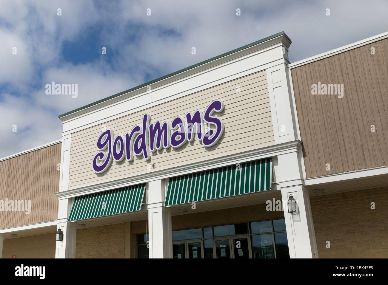 Ein Logo-Schild vor dem Gordmans-Einzelhandelsgeschäft in Chestertown, Maryland am 25. Mai 2020. Stockfoto