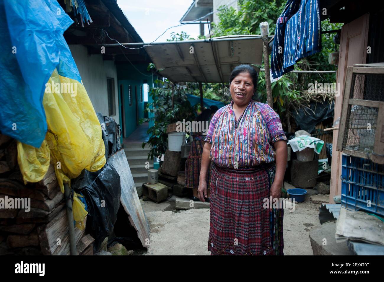 Eine Maya indigene Frau in San Jorge La Laguna, Solola, Guatemala. Stockfoto