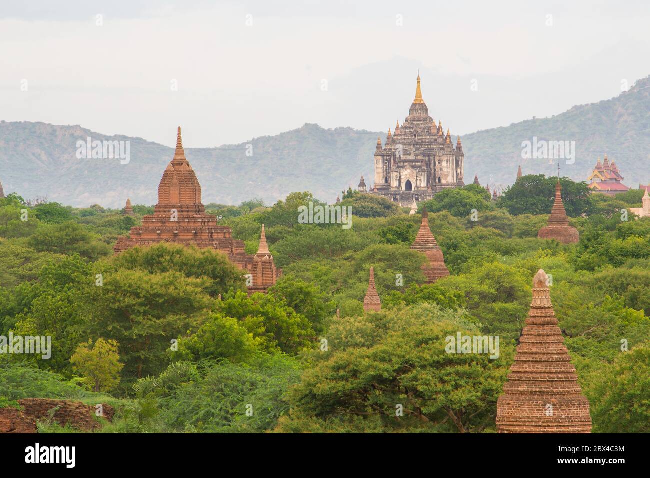 Bagan ist eine alte Stadt und ein UNESCO-Weltkulturerbe in der Mandalay Region von Myanmar. Stockfoto