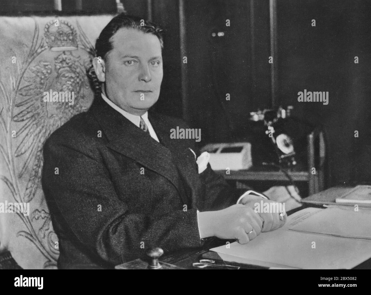 Hermann Göring in seinem Amt während seiner Zeit als Reichstagspräsident. Stockfoto