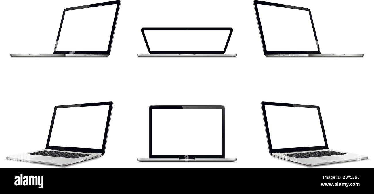 Laptop mit Leeren leeren Bildschirm auf weißem Hintergrund. Vector Illustration. Stock Vektor