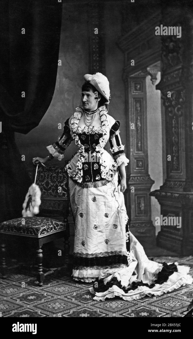 Kleid aus den 1880er Jahren. Stockfoto