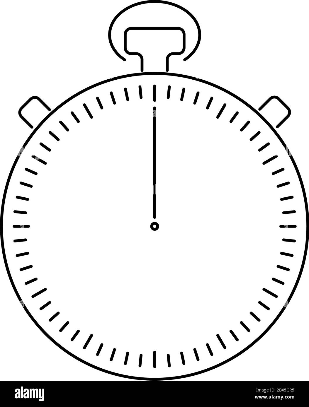 Analoge Sportuhr mit Stoppuhr. Dünne schwarze Linie. Stock Vektor
