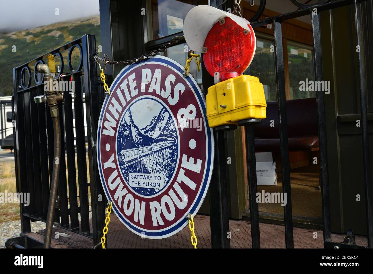 White Pass und Yukon Railroad, das Tor zum Yukon, ab Skagway, Alaska USA. Stockfoto