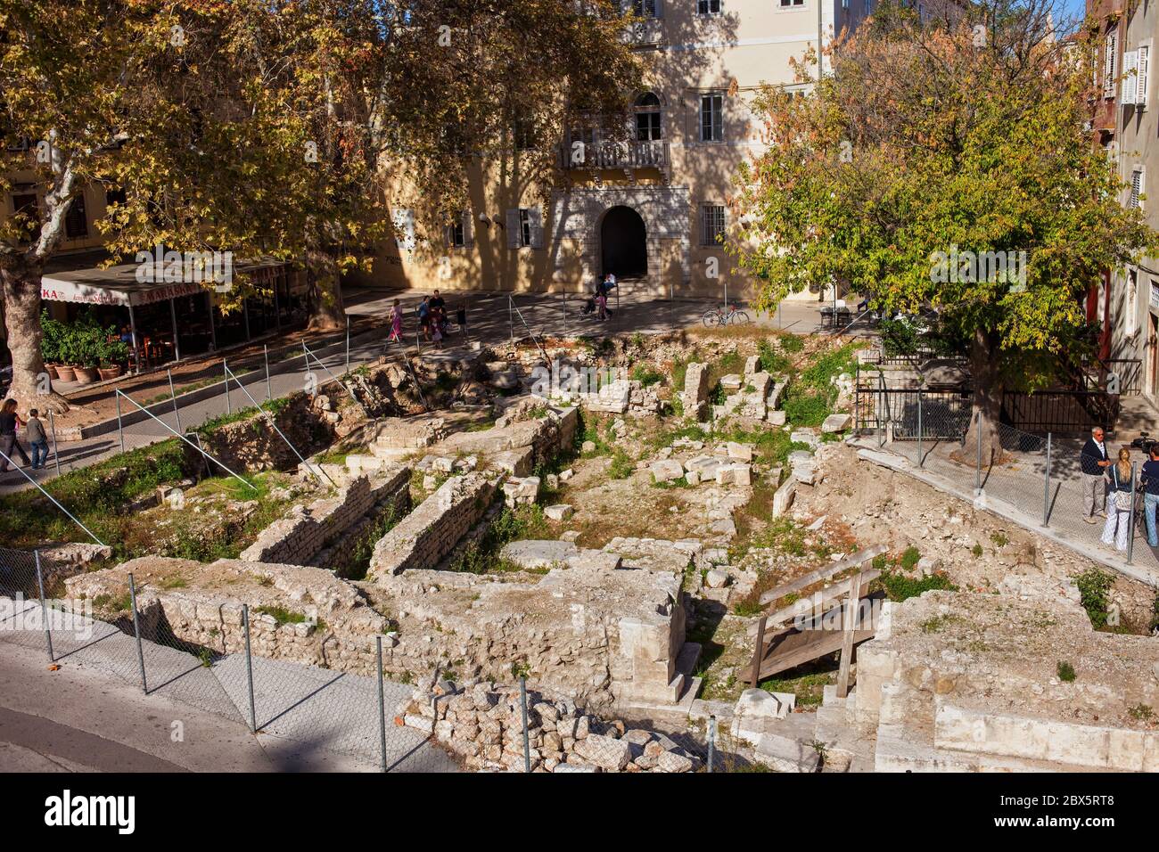 Römische Ruinen in der Stadt Zadar in Kroatien, Dalmatien Region. Stockfoto