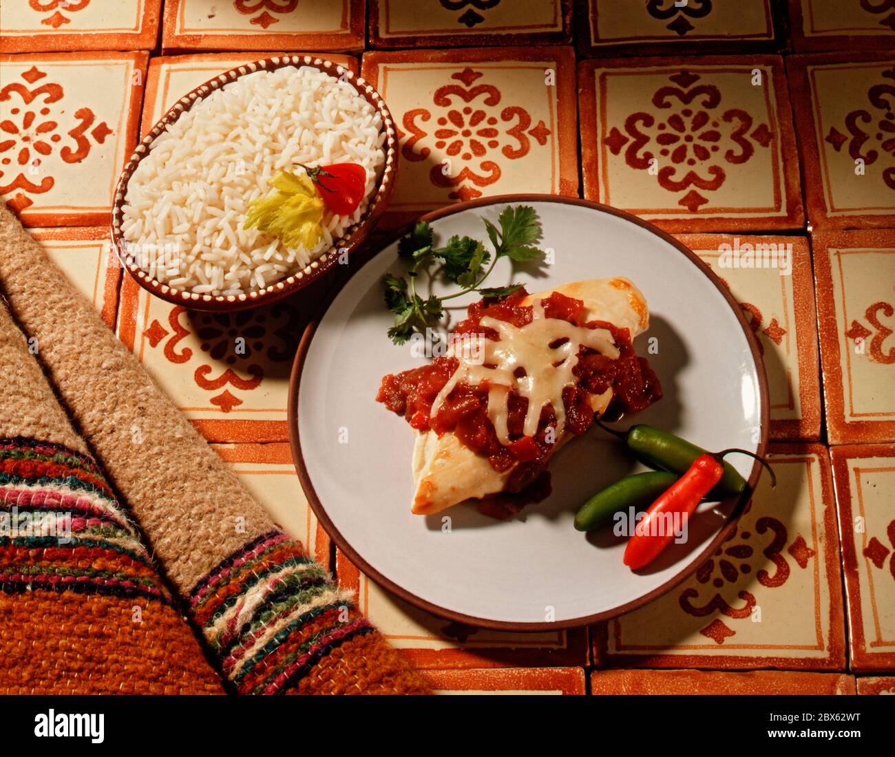 Mexikanisches Hühnchen-Abendessen Stockfoto