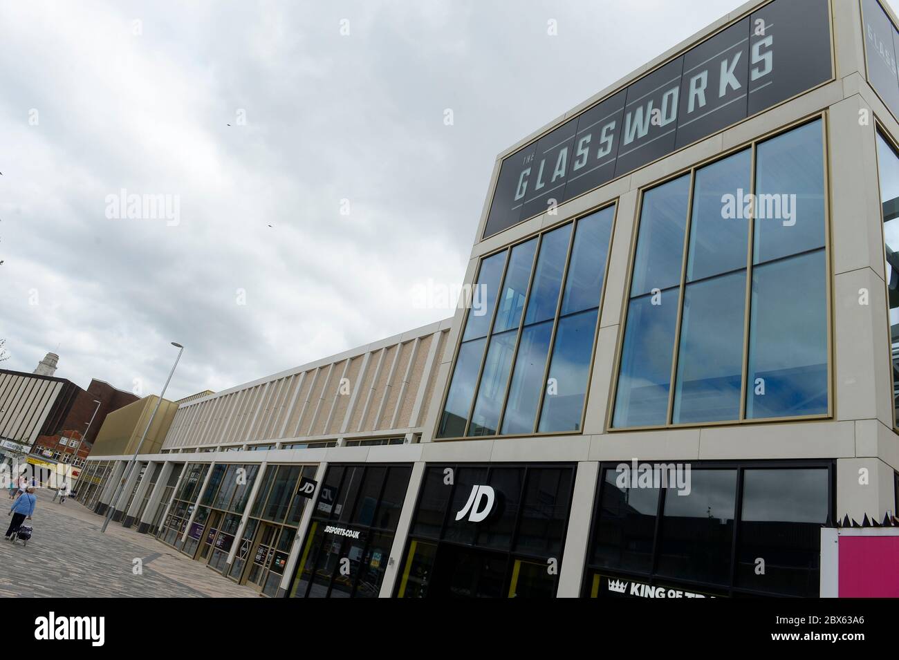 Die Glassworks-Entwicklung im Bau im Stadtzentrum von Barnsley, einer Entwicklung zwischen Queensbury und Barnsley Council Stockfoto