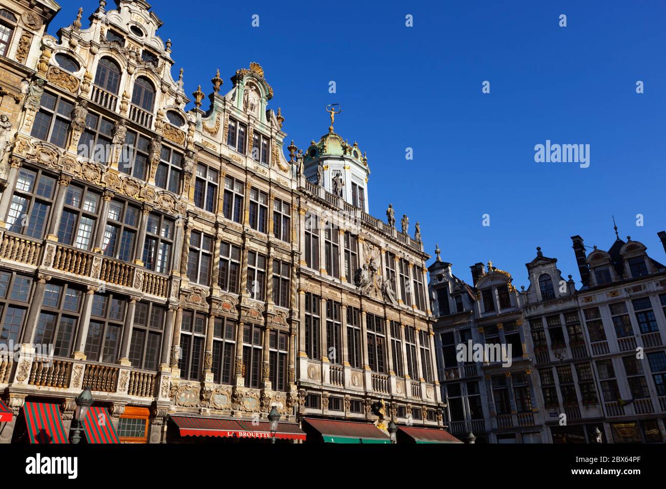 Guildhouses rund um den Grand-Place (Hauptplatz), Brüssel, Brüssel-Hauptstadt Region, Belgien, Europa Stockfoto