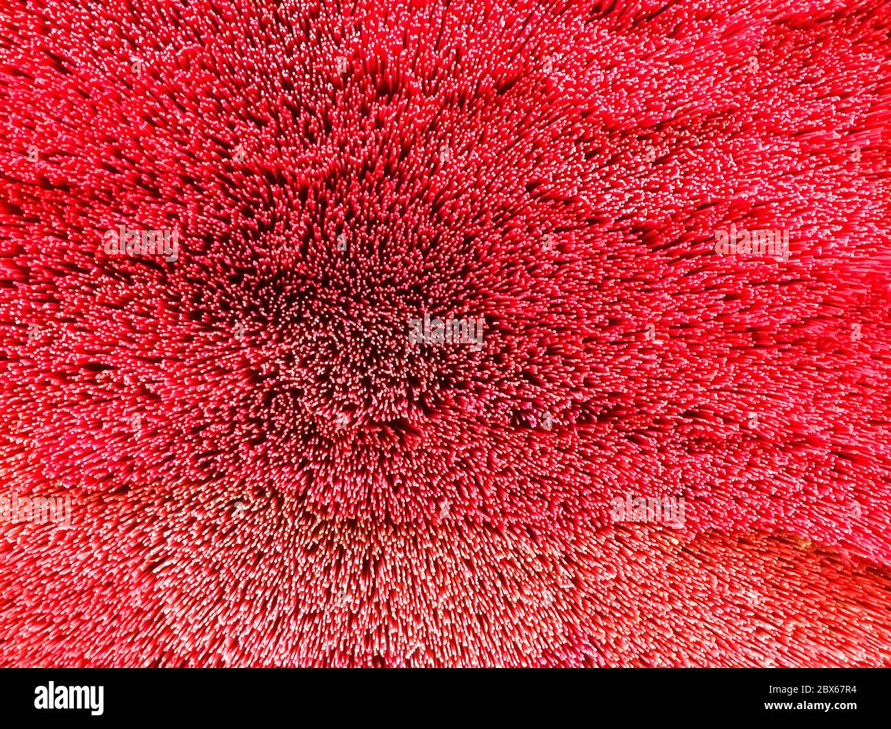 Texturen von Räucherstäbchen rote Farbe bei Put überlappt, wählen Sie Fokus, verschwommen. Stockfoto