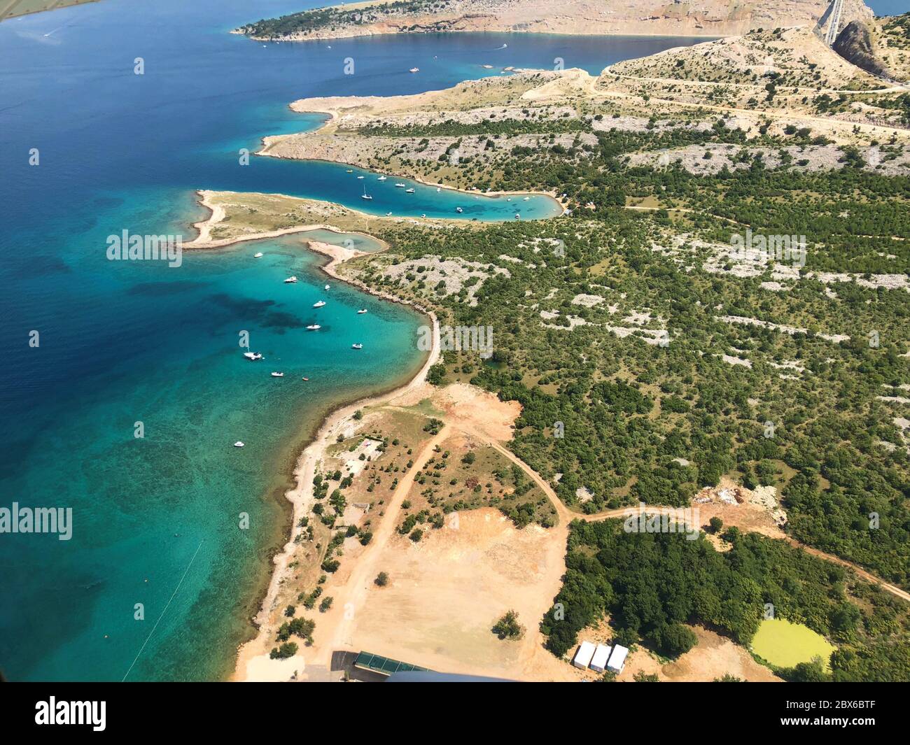 Küste von Kroatien von oben gesehen Stockfoto