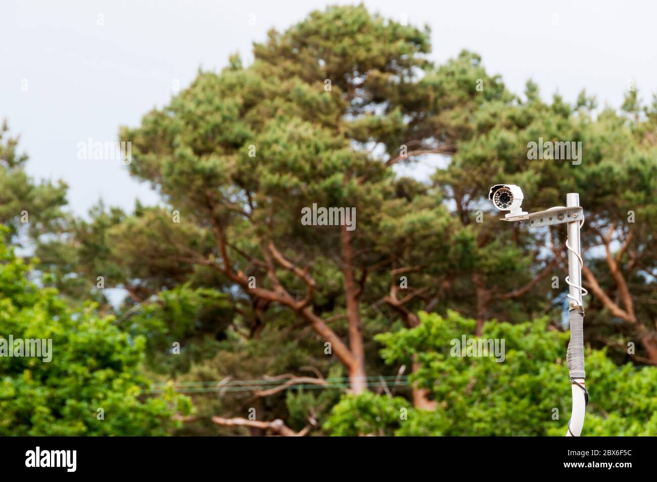 CCTV-Kamera in ländlicher Umgebung. Stockfoto