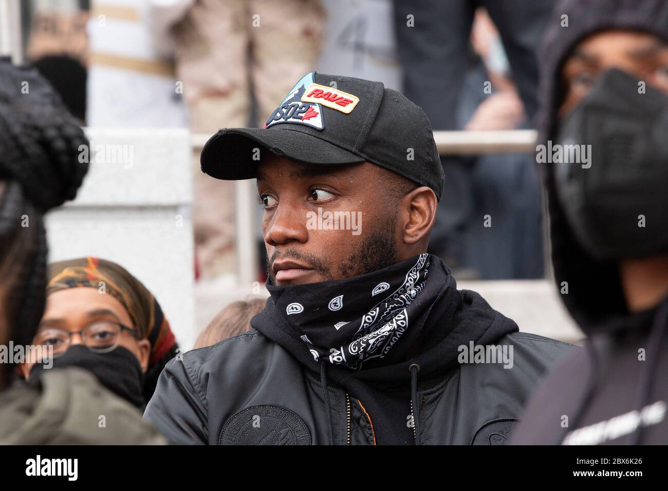 Birmingham, Großbritannien. Juni 2020. UFC Weltgewicht Leon Edwards nimmt an einem friedlichen Protest zur Unterstützung der Black Lives Matter Bewegung, nach dem Tod von George Floyd. Kredit: Kieran Riley/One Up Top Stockfoto