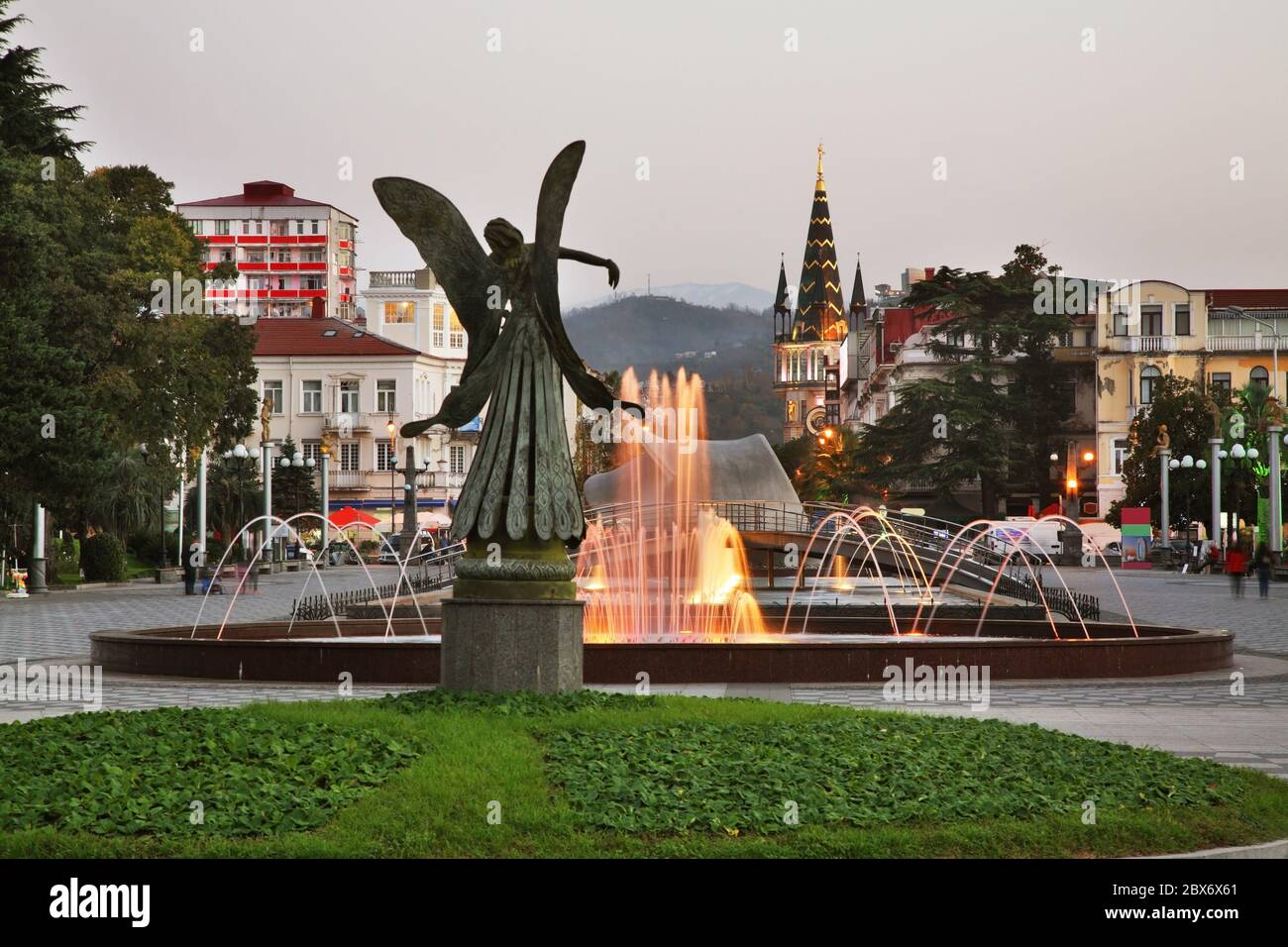 Leicht-musikalischer Brunnen in Batumi. Autonome Republik Adjara. Georgien Stockfoto