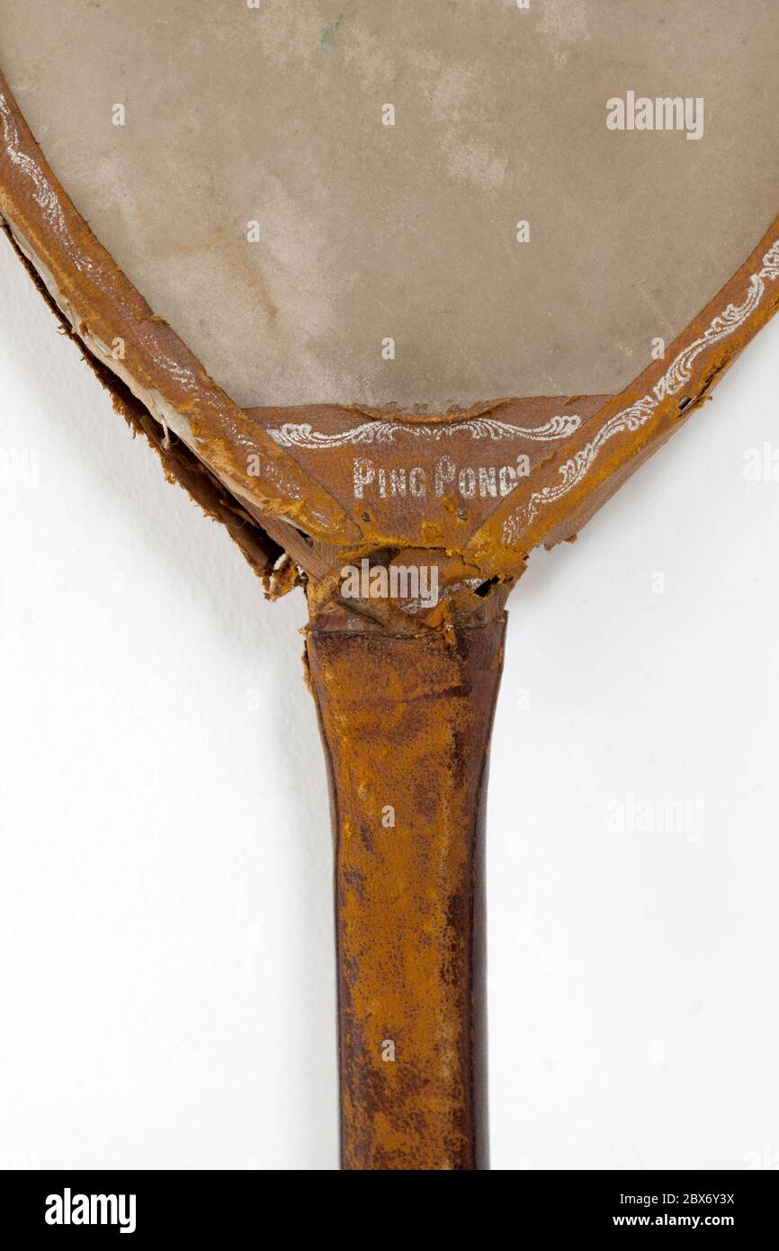 Vintage Ping Pong bat - von Jaques Stockfoto