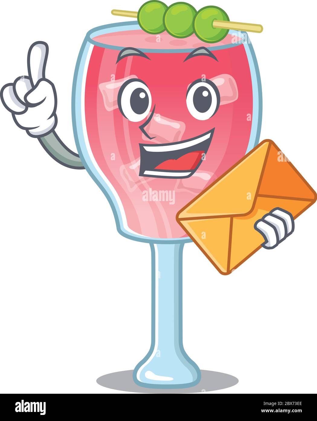 Ein Bild von fröhlichen kosmopolitischen Cocktail-Cartoon-Design mit braunem Umschlag Stock Vektor