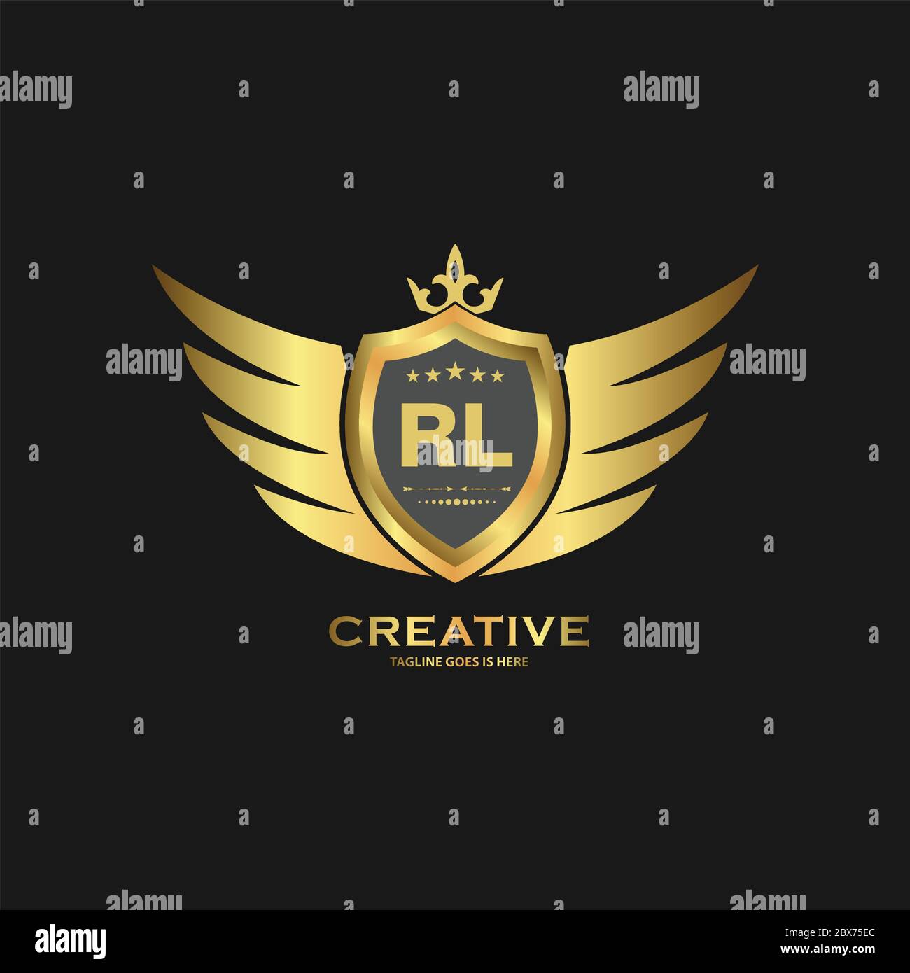 Abstrakter Buchstabe RL Schild Logo Design Vorlage. Premium-Logo mit nominalem Monogramm. Stock Vektor