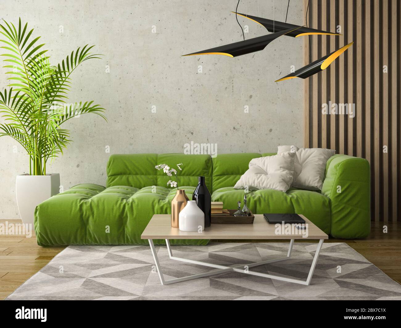 Interieur modernen Design Zimmer 3D-Illustration Stockfoto