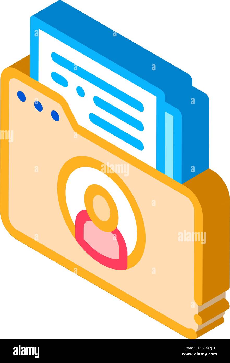 Ordner Mit Dateien Isometrische Symbol Vektor Illustration Stock Vektorgrafik Alamy