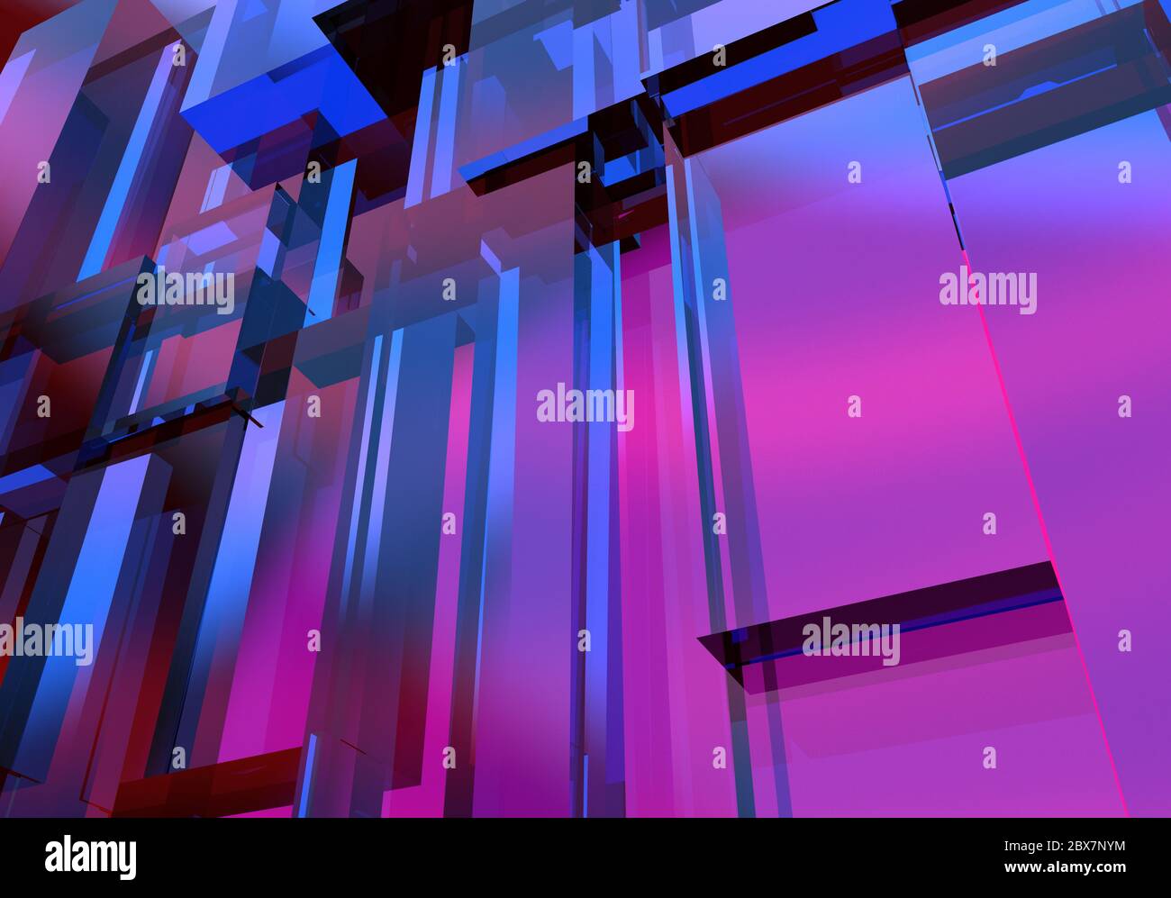 Lila und blau abstrakt dreidimensionale Würfel Textur Winkelansicht. Stockfoto