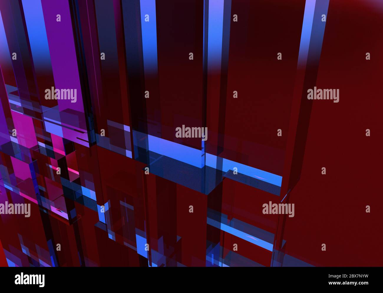 Lila und blau abstrakt dreidimensionale Würfel Textur Closup Ansicht. Stockfoto