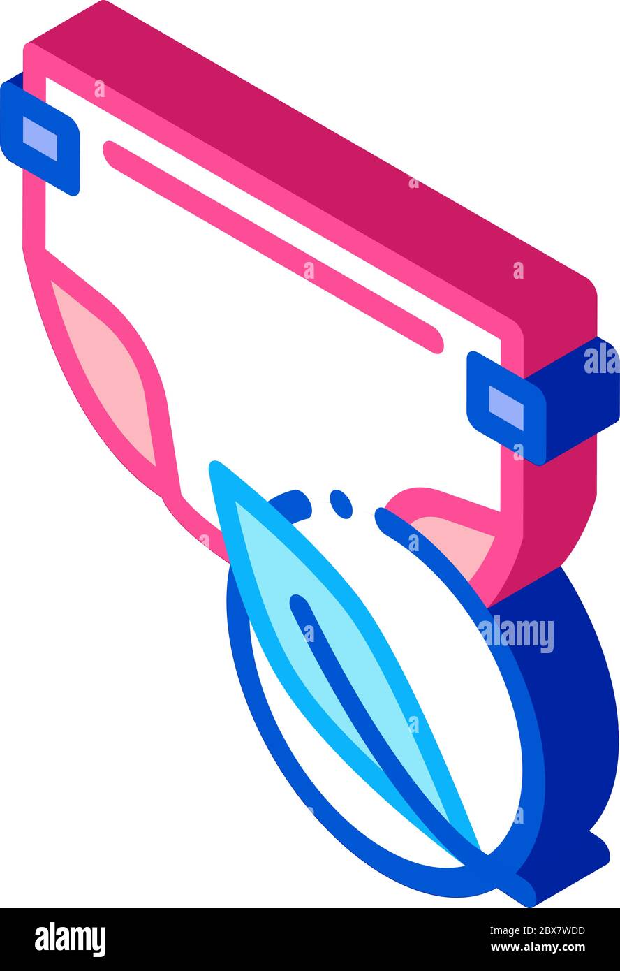 Isometrische Vektorgrafik für Windel- und Lamellensymbole Stock Vektor