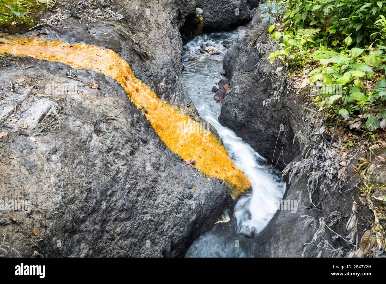 Asche aus dem jüngsten Ausbruch des Vulkans Rincón de la Vieja, Provincia de Alajuela, Costa Rica, Mittelamerika Stockfoto