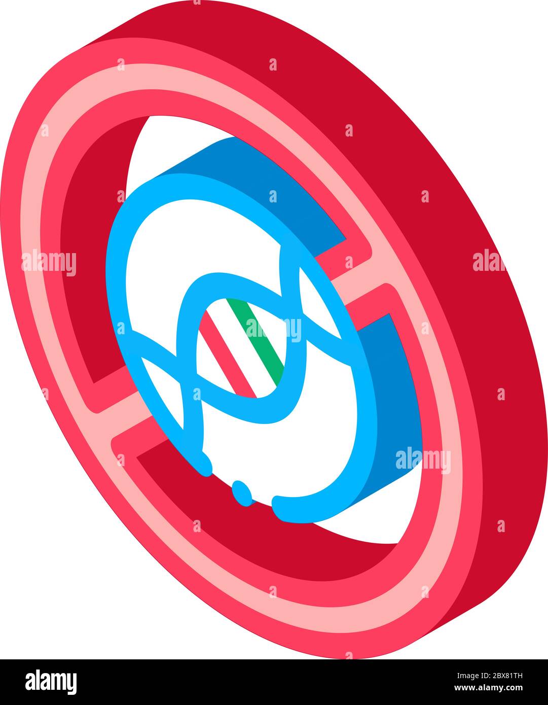 Abbildung des isometrischen Symbolvektors mit Molekülkreuze Stock Vektor
