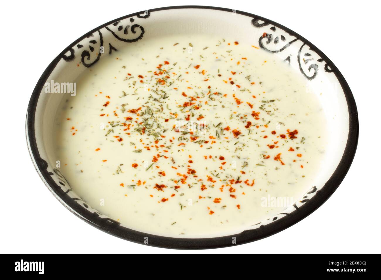 Joghurt (Yayla) Corbasi Türkische Suppe Stockfoto