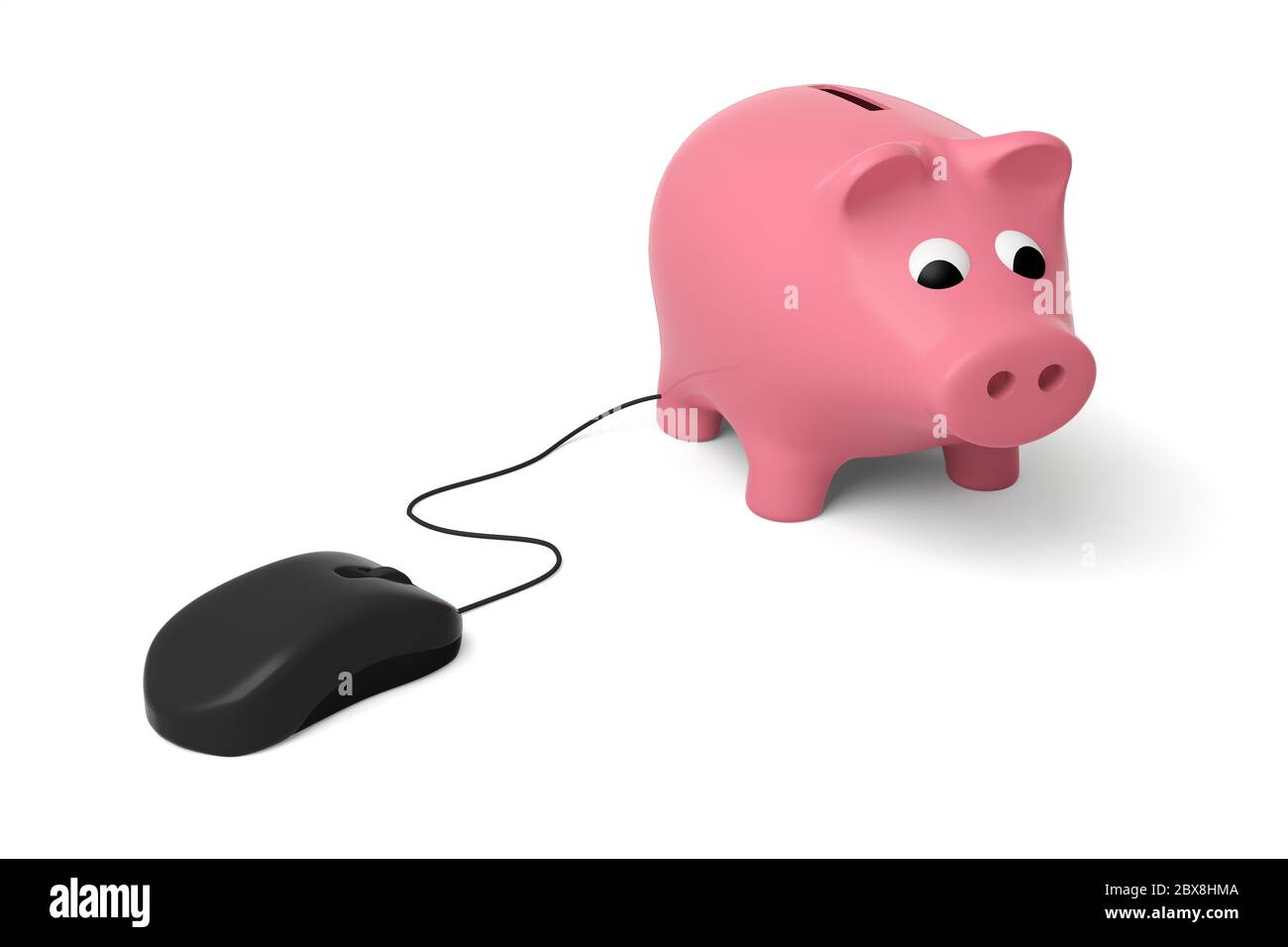 Sparschwein Schwein Geschäft Finanzierung E-Banking Wirtschaft Internet-Maus Stockfoto