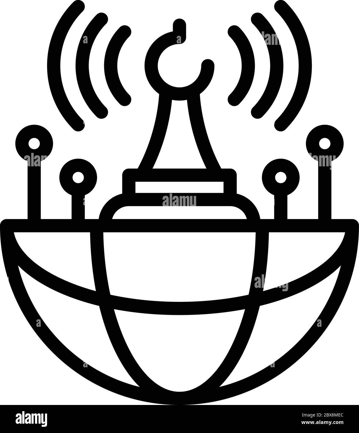 Symbol für elektrischen Radiosender, Outline-Stil Stock Vektor