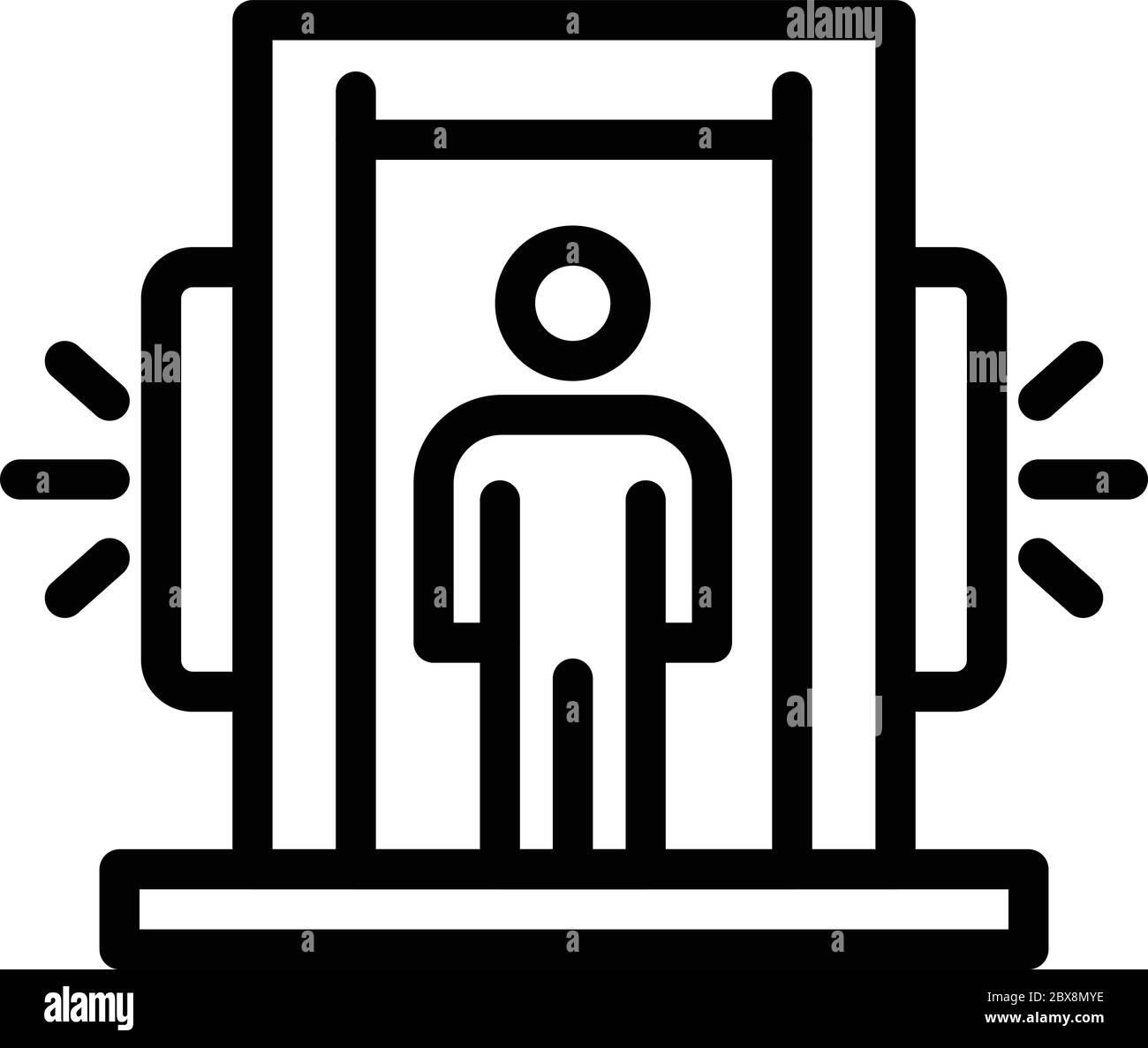 Symbol für Metalldetektor, Umriss Stock Vektor