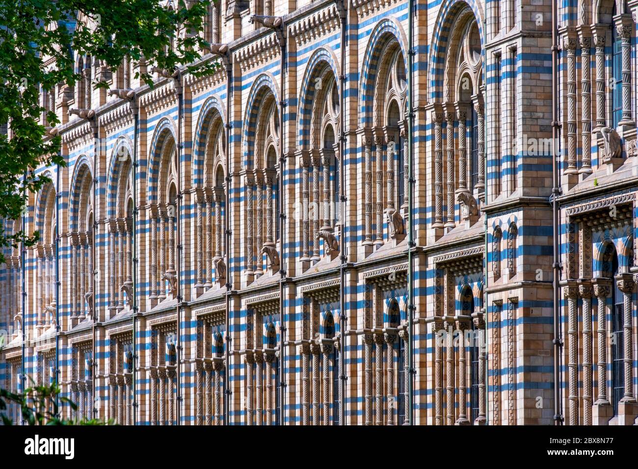 Großbritannien, England, London, South Kensington. Die Terrakotta-Fassade des Naturhistorischen Museums von Alfred Waterhouse Stockfoto